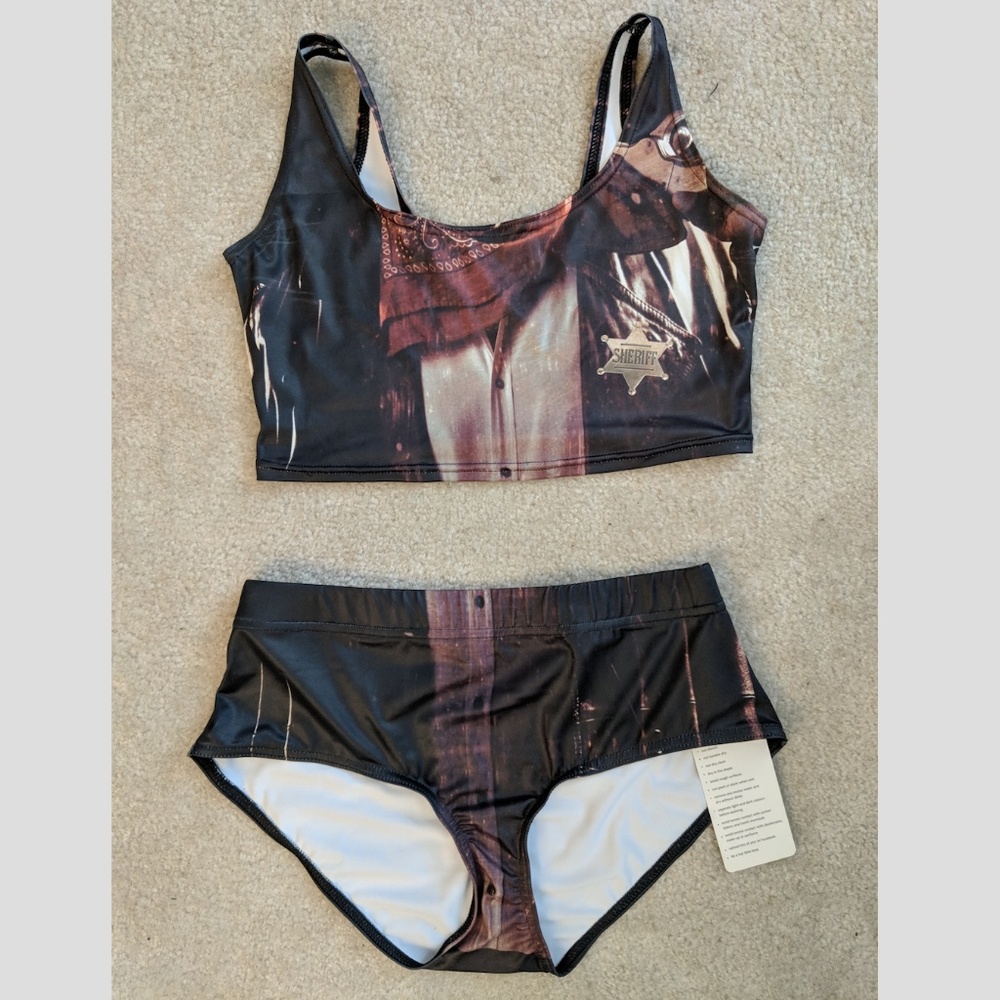 ~SOLD~ Black Milk Sheriff Swim Altered 2 piece